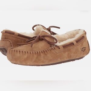 UGG Dakota Shearling Slippers Chestnut Suede Moccasin Size 8 Cozy